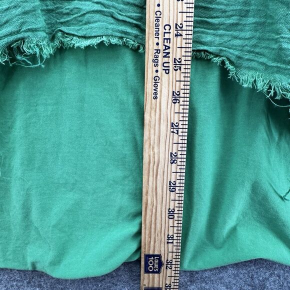 Linen Top Womens OS Green Italian Lagenlook Boho Roll Tab Sleeve Luxury Sporty - Picture 13 of 14